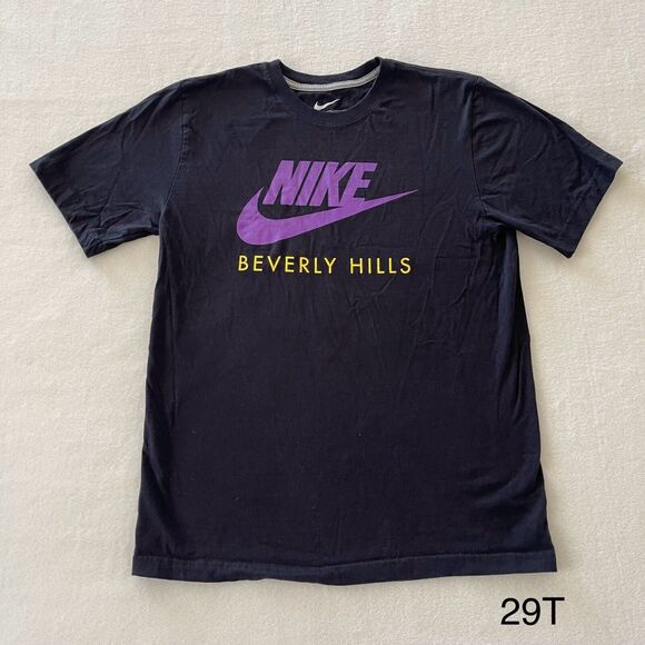 Nike Swoosh‎ X Beverly Hills Size M Short Sleeve Regular Fit T Shirt 100% Cotton - Picture 1 of 9